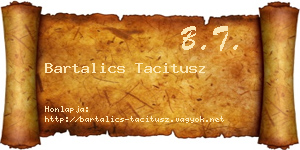 Bartalics Tacitusz névjegykártya
